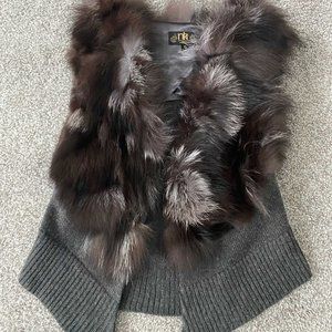 Fur grey/black vest